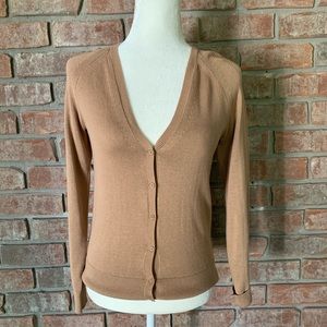 Banana Republic V-Neck Cardigan Brown Button Sz XS